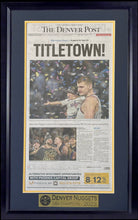 Load image into Gallery viewer, Denver Nuggets 2023 NBA Championship Newspaper Framed Display (ft. Jokic')