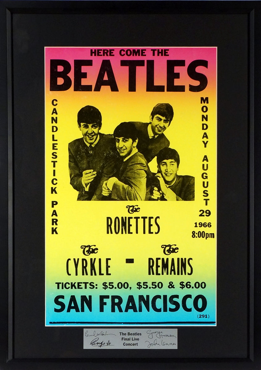 The Beatles @ Candlestick Park Framed Concert Poster (Engraved