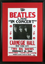 Load image into Gallery viewer, The Beatles @ Carnegie Hall Framed Concert Poster (Engraved Series)