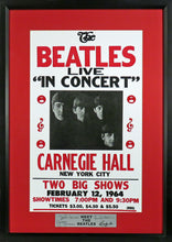Load image into Gallery viewer, The Beatles @ Carnegie Hall Framed Concert Poster (Engraved Series)