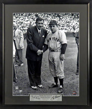 Load image into Gallery viewer, Yogi Berra & Babe Ruth "Passing the Torch of Yankee Greatness" Framed Photograph (Engraved Series)