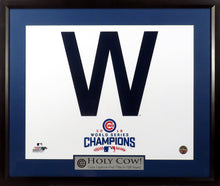 Load image into Gallery viewer, Chicago Cubs “2016 WS Champs Cubs Win Flag - W” Framed Display