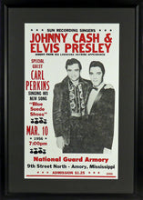 Load image into Gallery viewer, Johnny Cash & Elvis Presley “Cash & The King” Framed Concert Poster (Engraved Series)