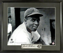 Load image into Gallery viewer, Brooklyn/Los Angeles Dodgers Jackie Robinson Framed Photograph (Engraved Series)