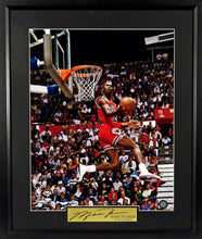 Load image into Gallery viewer, Michael Jordan "Reverse Dunk” Framed Photograph (Engraved Series)
