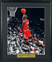 Load image into Gallery viewer, Michael Jordan "Air Dunk” Spotlight Framed Photograph (Engraved Series)