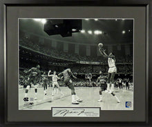 Load image into Gallery viewer, Michael Jordan “UNC Winning Shot” Framed Photograph Engraved Series