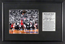 Load image into Gallery viewer, Michael Jordan "The Last Shot” Spotlight Framed Photograph (Engraved Series)