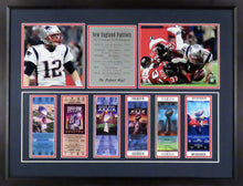 Load image into Gallery viewer, New England Patriots "6x Super Bowl Champions" Framed Tickets Display