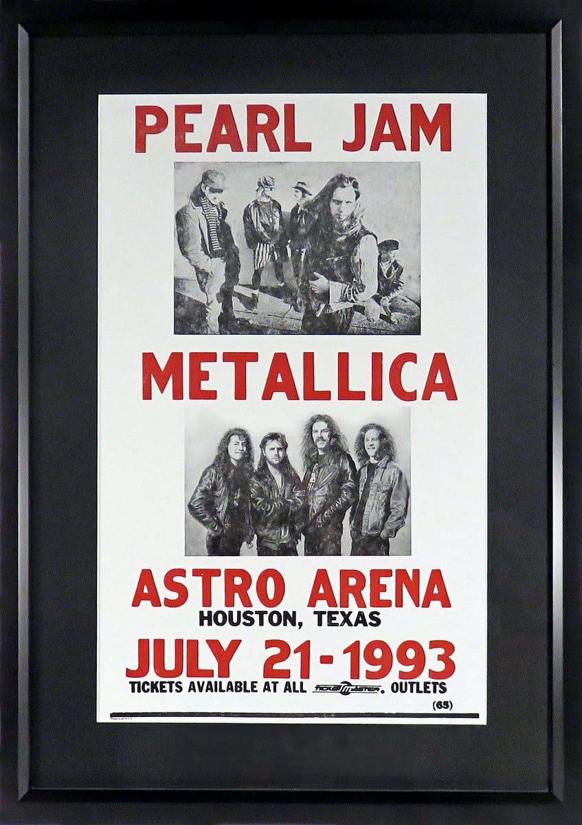 Pearl Jam & Metallica Framed Concert Poster (Engraved Series