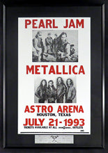 Load image into Gallery viewer, Pearl Jam & Metallica Framed Concert Poster (Engraved Series)