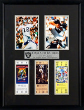 Load image into Gallery viewer, Oakland Raiders "Just Win, Baby!" Super Bowl Tickets Framed Display