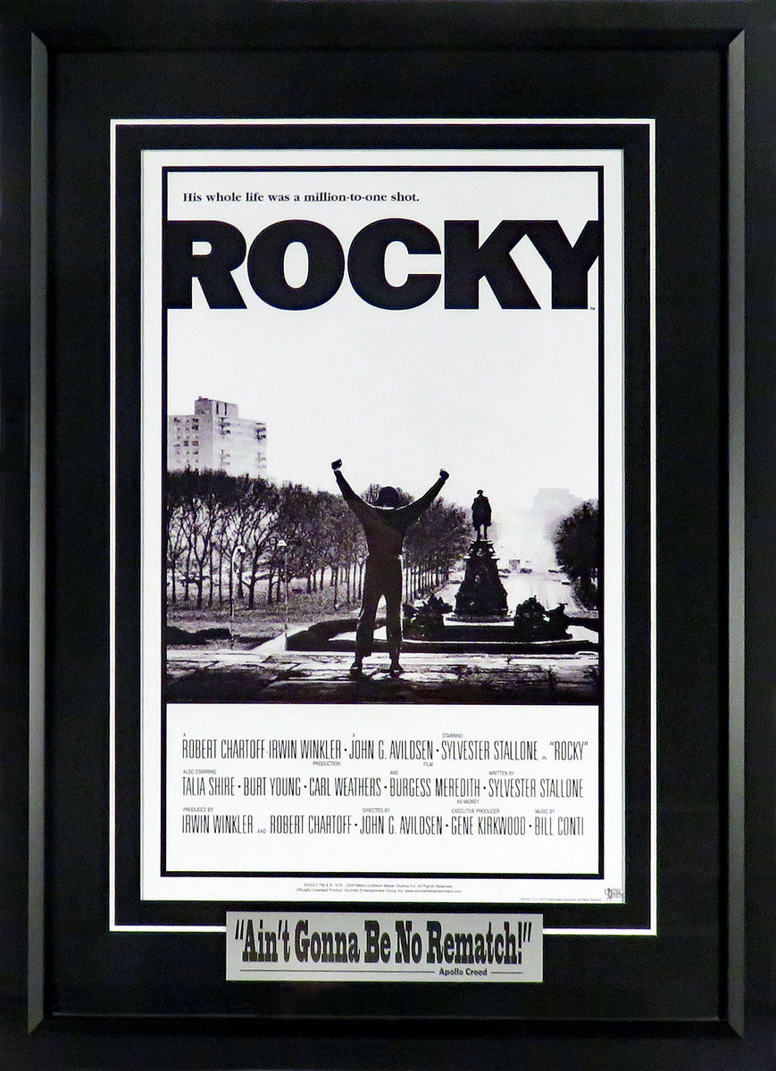 Rocky Movie Mini-Poster Framed (Engraved Series) – Behind the