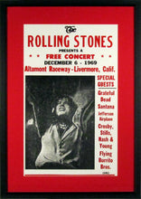 Load image into Gallery viewer, Rolling Stones @ Altamont Framed Concert Poster (Engraved Series)