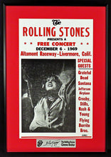 Load image into Gallery viewer, Rolling Stones @ Altamont Framed Concert Poster (Engraved Series)