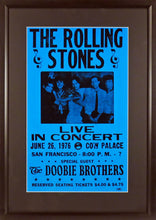 Load image into Gallery viewer, The Rolling Stones @ Cow Palace Framed Concert Poster (Engraved Series)