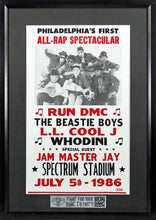 Load image into Gallery viewer, Run DMC and The Beastie Boys @ Spectrum Stadium Framed Concert Poster (Engraved Series)