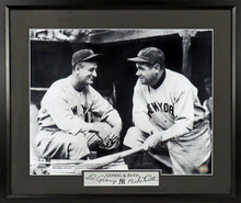 Load image into Gallery viewer, Babe Ruth & Lou Gehrig "Dugout Steps" Framed Photograph (Engraved Series)