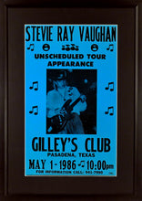 Load image into Gallery viewer, Stevie Ray Vaughan @ Gilley's Framed Concert Poster (Engraved Series)