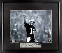 Load image into Gallery viewer, Tom Brady “G.O.A.T” B&W Framed Photograph Engraved Series