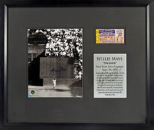 Load image into Gallery viewer, Willie Mays Autographed "The Catch" 8x10 + Ticket Framed Display