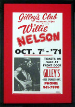 Load image into Gallery viewer, Willie Nelson Framed Concert Poster (Engraved Series)