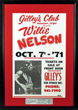 Load image into Gallery viewer, Willie Nelson Framed Concert Poster (Engraved Series)