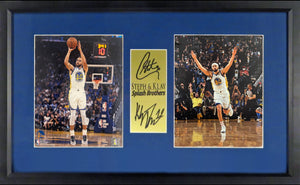 Golden State Warriors Stephen Curry & Klay Thompson "Splash Brothers - NBA Champs" Home White Framed Display (Engraved Series)