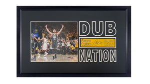 Golden State Warriors Stephen Curry "DUB NATION" Black Jersey Impact Display (Engraved Series)