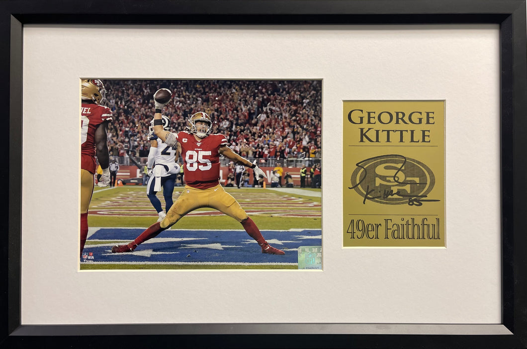 George Kittle SF 49ers Framed 8x10 Photograph w/Full Plate (Engraved Series)
