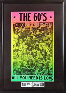 The 60's "All You Need Is Love" Framed Concert Poster (Engraved Series)