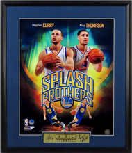 Load image into Gallery viewer, Golden State Warriors Stephen Curry &amp; Klay Thompson &quot;Splash Brothers - Movie Poster“ Framed Photograph (Engraved Series)

