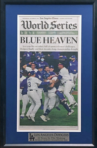 Los Angeles Dodgers "2020 World Series Champions" Framed Newspaper