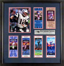 Load image into Gallery viewer, New England Patriots Tom Brady &quot;6x Super Bowl Champions&quot; Framed Tickets Display
