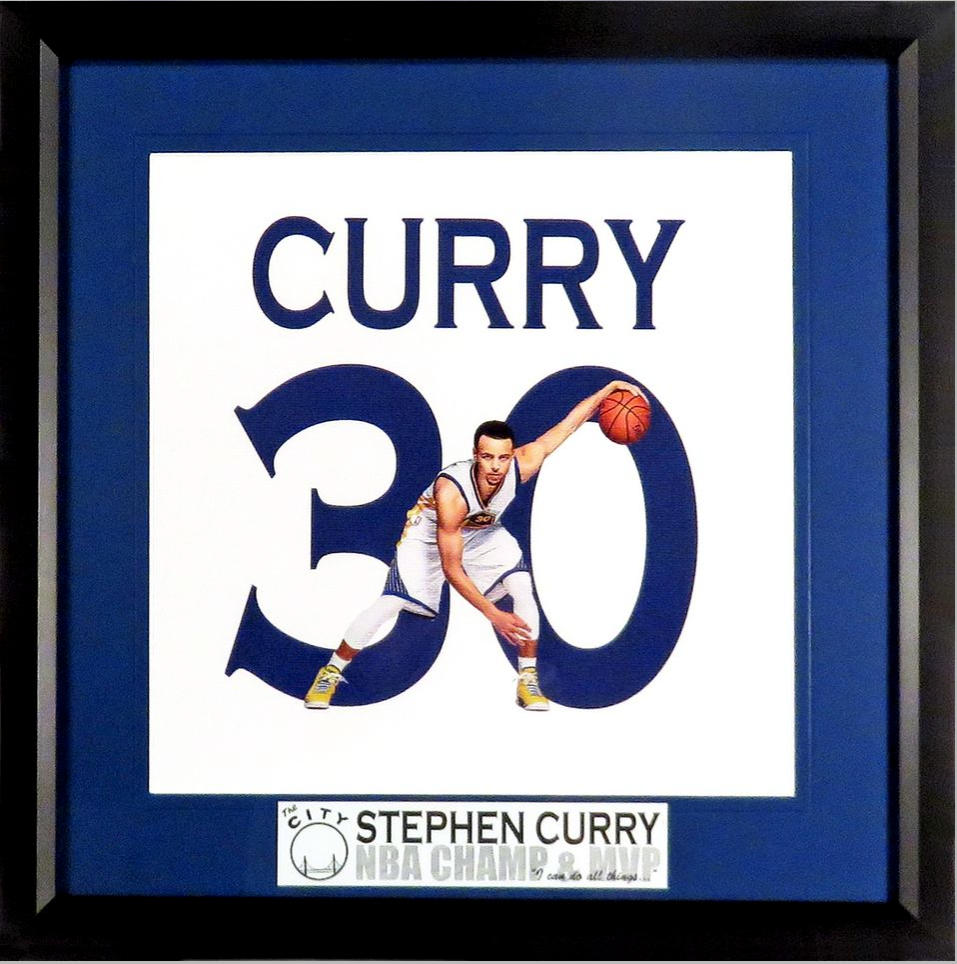 Stephen Curry Square Jersey Number Print Display