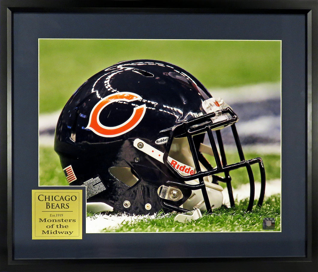 Chicago Bears Helmet Photo Framed Display (Engraved Series)