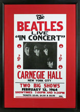 Load image into Gallery viewer, The Beatles @ Carnegie Hall Framed Concert Poster (Engraved Series)
