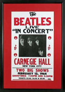 The Beatles @ Carnegie Hall Framed Concert Poster (Engraved Series)