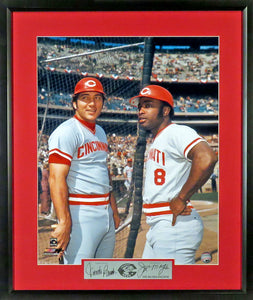 Cincinnati Reds Johnny Bench  & Joe Morgan "Big Red Machine" Framed Photograph (Engraved Series)