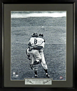 Yogi Berra & Don Larsen "WS Perfect Pitch" Framed Photograph (Engraved Series)