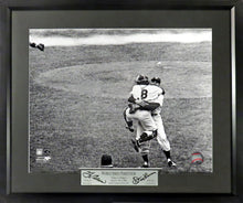 Load image into Gallery viewer, Yogi Berra &amp; Don Larsen &quot;WS Perfect Pitch&quot; Framed Photograph (Engraved Series)
