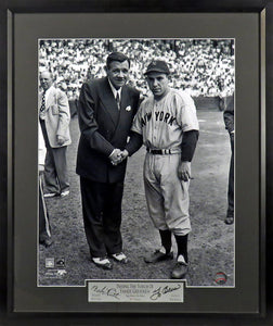 Yogi Berra & Babe Ruth "Passing the Torch of Yankee Greatness" Framed Photograph (Engraved Series)