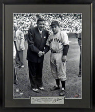 Load image into Gallery viewer, Yogi Berra &amp; Babe Ruth &quot;Passing the Torch of Yankee Greatness&quot; Framed Photograph (Engraved Series)
