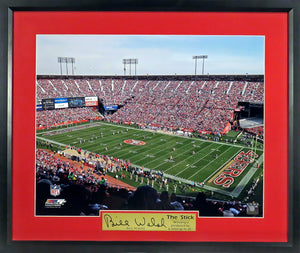 SF 49ers Candlestick Park Framed Photo (Engraved Plate Series Feat. Bill Walsh)