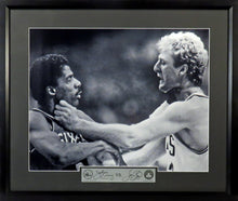 Load image into Gallery viewer, Larry Bird &amp; Julius &quot;Dr. J&quot; Erving  Framed Photograph (Engraved Series)
