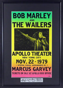 Bob Marley and The Wailers @ The Apollo Theater Framed Concert Poster (Engraved Series)