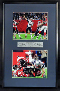 Tom Brady & Julian Edelman "The Comeback & The Catch" Super Bowl LI Framed Stack Display Engraved Series