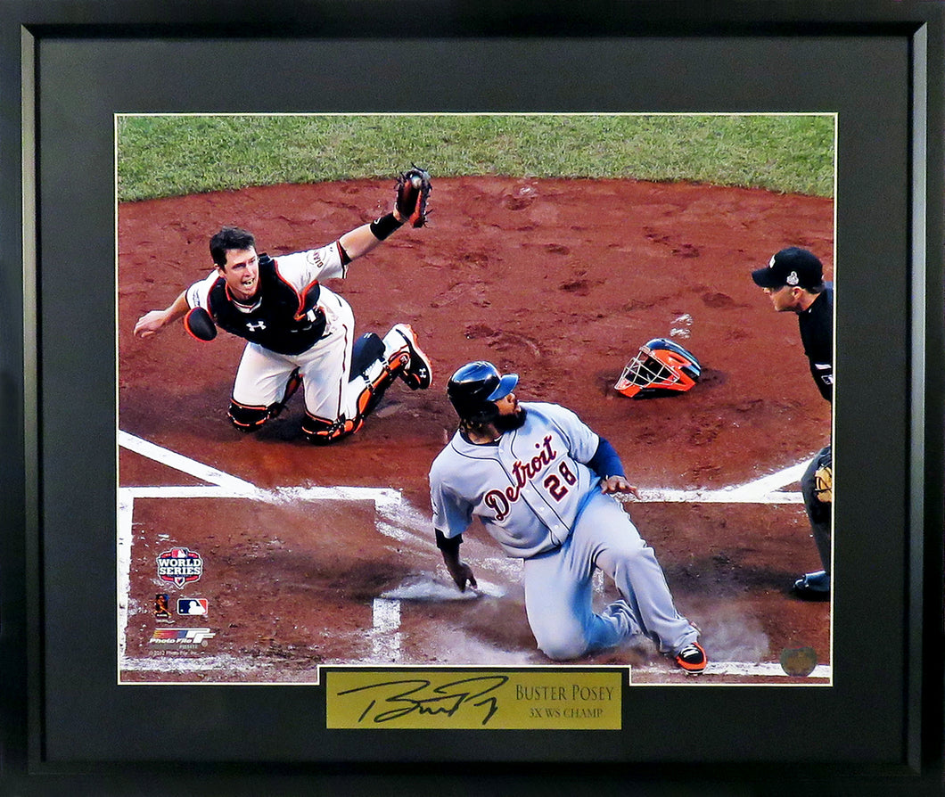 SF Giants Buster Posey 2012 WS Tag Framed Photograph (Engraved Serie –  Behind the Glass, LLC