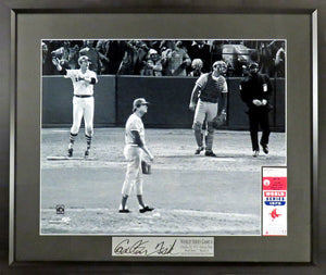Boston Red Sox Carlton Fisk “1975 WS HR” Framed Photograph (Engraved Series)
