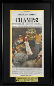 Cleveland Cavaliers "2015/16 NBA CHAMPIONS" Framed Newspaper Display